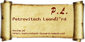 Petrovitsch Leonárd névjegykártya